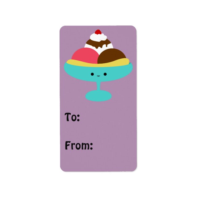 Cute Banana Split Label (Front)