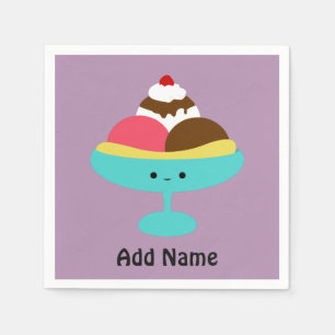 Cute Banana Split Napkin