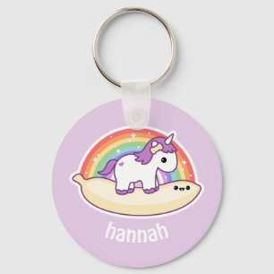 Cute Banana Unicorn Key Ring