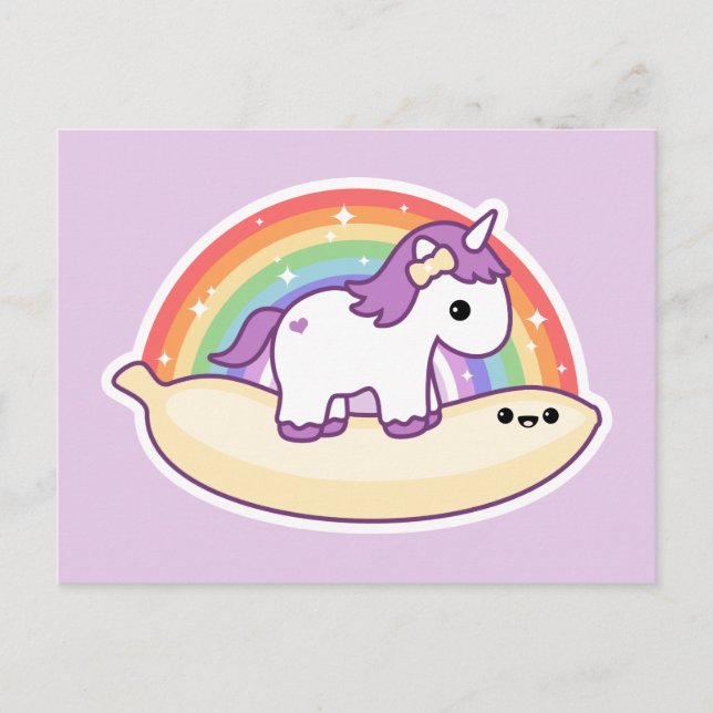 Cute Banana Unicorn Postcard (Front)