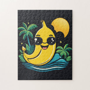 Cute Banana With Sunglasses Jigsaw Puzzle