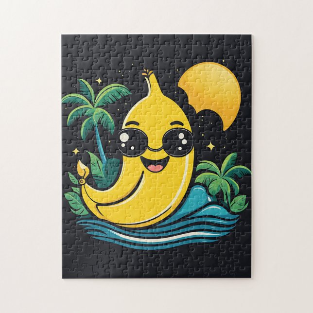 Cute Banana With Sunglasses Jigsaw Puzzle (Vertical)
