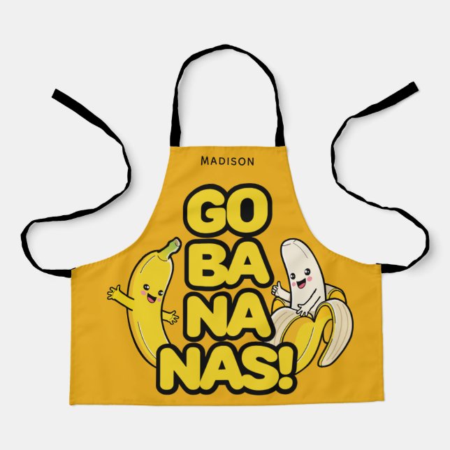 Cute Bananas custom name Apron (Front)
