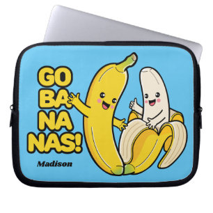 Cute Bananas custom name laptop sleeves
