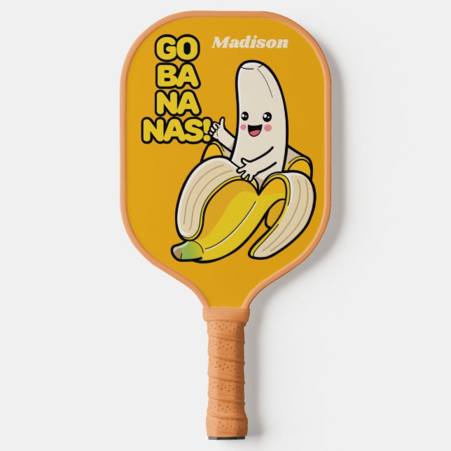 Cute Bananas custom name Pickleball Paddle (Front)