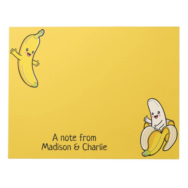 Cute Bananas custom name(s) Notepad (Front)