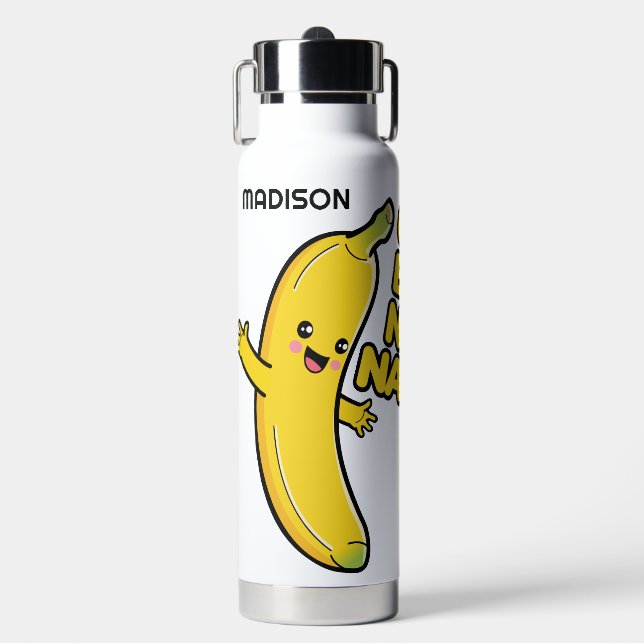 Cute Bananas custom name Water Bottle (Front)