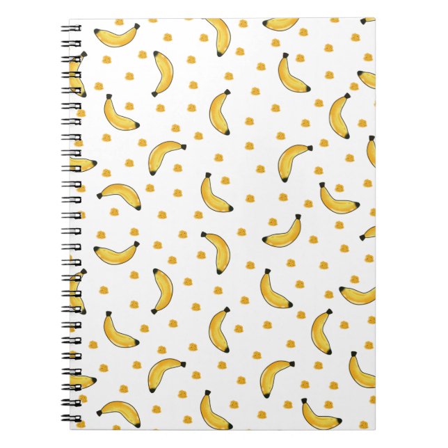 Cute Bananas - Seamless - Fruit Pattern Notebook (Front)