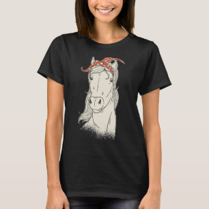 Cute Bandanna Horse Horseback Riding T-Shirt