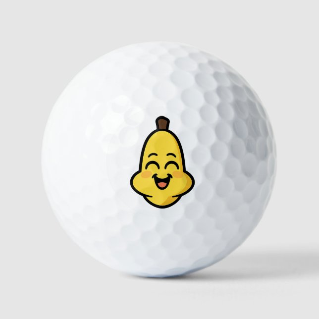 Cute Banini Banana Kawaii Character Art Golf Balls (Front)