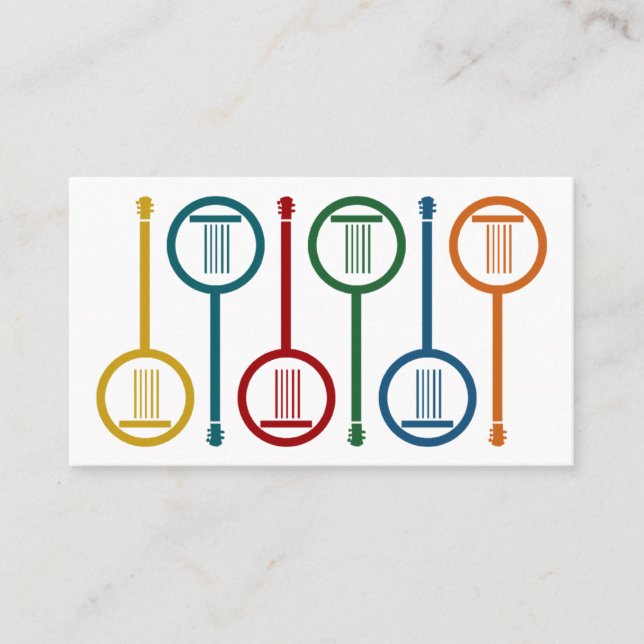 Cute Banjo Business Cards (Front)