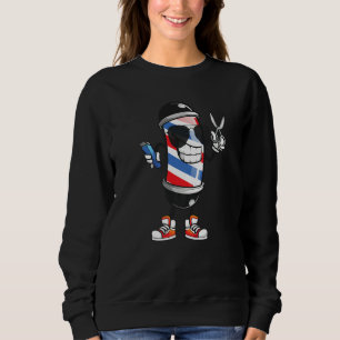 Cute Barber Pole For Men Women Barbershop Haircut  Sweatshirt