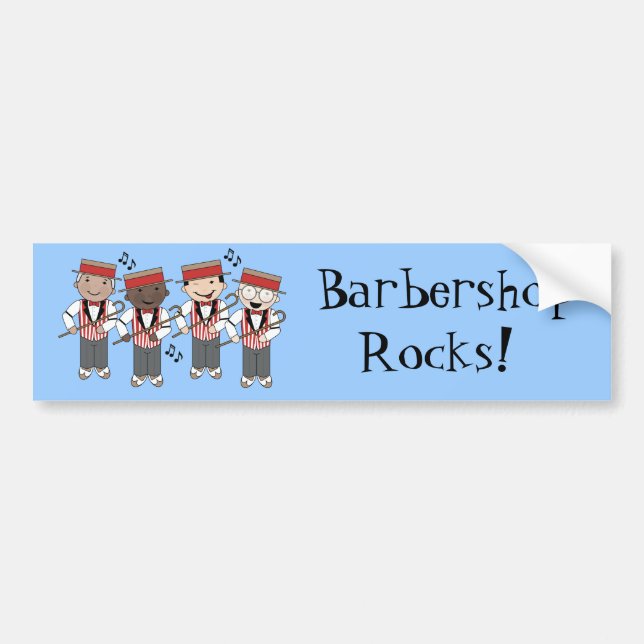 Cute Barbershop Quartet Gift Bumper Sticker (Front)