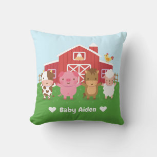 Cute Barn Farm Animals Kids Nursery Room Decor Cushion