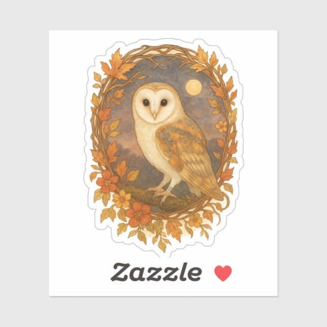 Cute Barn Owl Sticker for Laptops, Journals  (Sheet)
