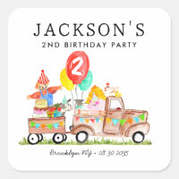 Cute Barn Party Animals Truck Kids Farm Birthday
