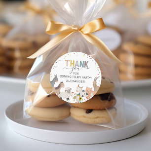 Cute Barnyard Birthday Party Classic Round Sticker