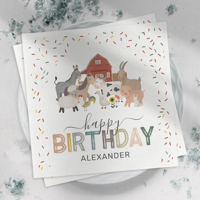 Cute Barnyard Birthday Party Napkins (Creator Uploaded)