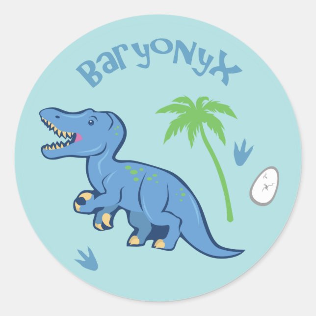 Cute Baryonyx Classic Round Sticker (Front)