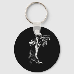 Cute Basball Cat Funny Cat Playing Basball Key Ring