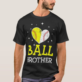 Cute Baseball and Softball Brother  Funny Brother  T-Shirt