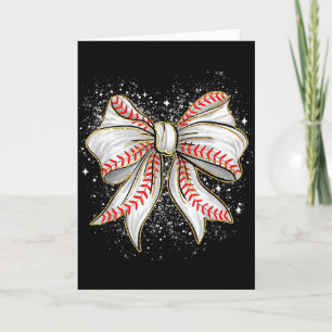 Cute baseball coquette bow for women girls basebal card