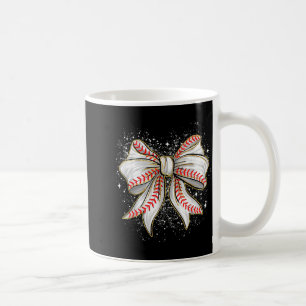 Cute baseball coquette bow for women girls basebal coffee mug