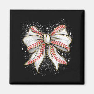 Cute baseball coquette bow for women girls basebal magnet