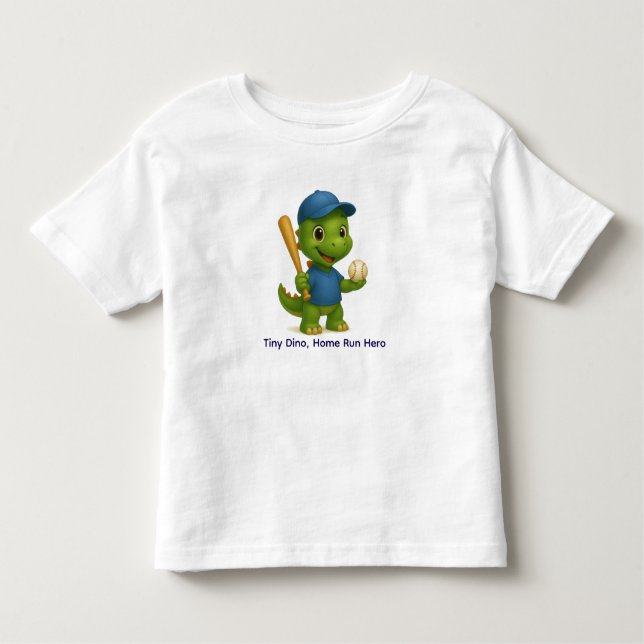 Cute Baseball Dino Shirt for Kids (Front)