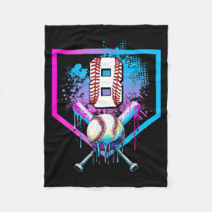 Cute Baseball Drip 8th Birthday Home Fleece Blanket