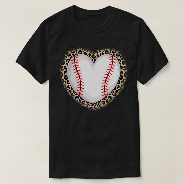 Cute Baseball Heart Baseball Lover Women Girls  T-Shirt (Design Front)