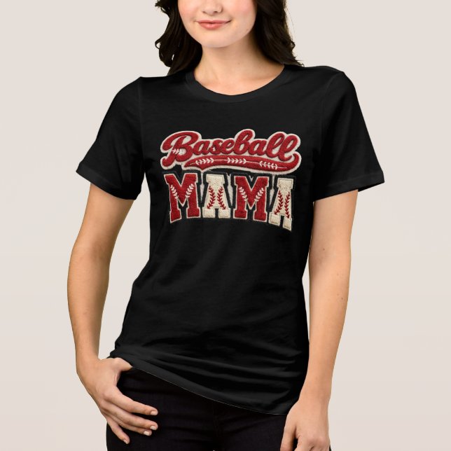 Cute Baseball Mama Tri-Blend Shirt (Front)