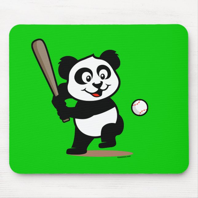 Cute Baseball Panda Mouse Pad (Front)