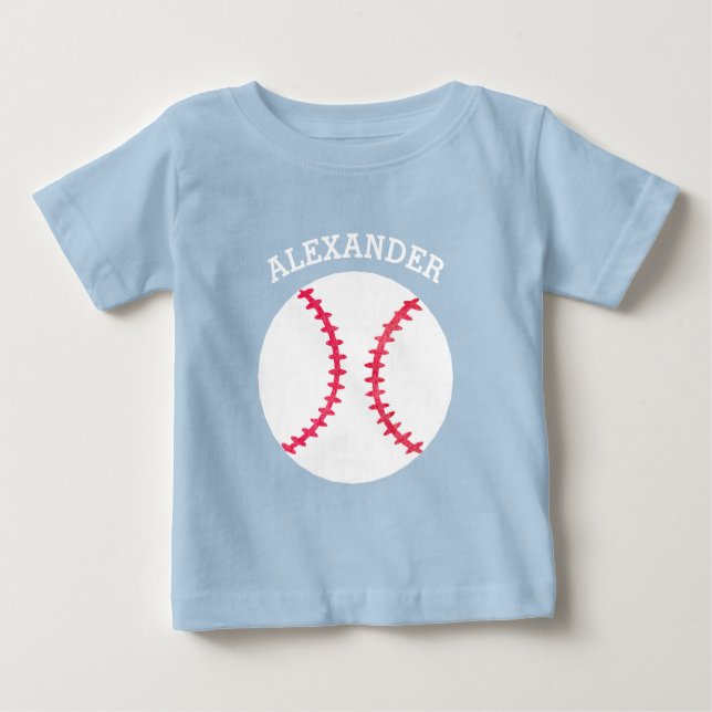 Cute Baseball Softball Personalised Baby Sports Baby T-Shirt (Front)