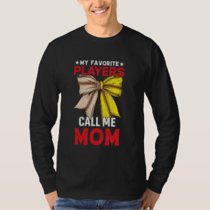 Cute Baseball Softball Players Call Me Mum Coquett T-Shirt