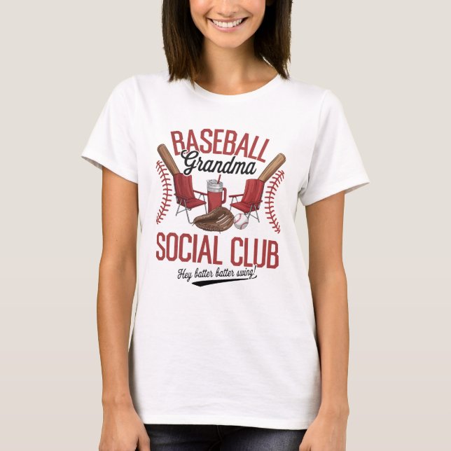 Cute Baseball sports Grandma word art  T-Shirt (Front)