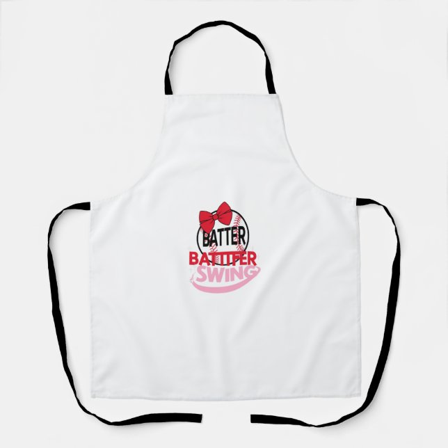  Cute Baseball-Themed "Batter Batter Swing" Design Apron (Front)