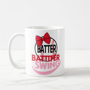 Cute Baseball-Themed "Batter Batter Swing" Design Coffee Mug