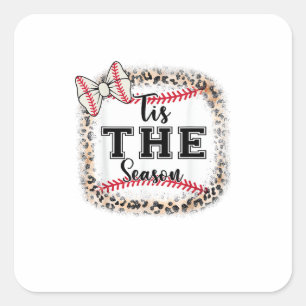 Cute Baseball Tis The Season Mom Sister Toddler Gi Square Sticker