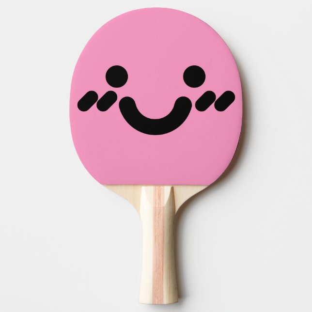 Cute Bashful Face Light Pink Ping Pong Paddle (Front)