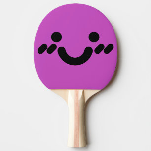Cute Bashful Face Purple  Ping Pong Paddle