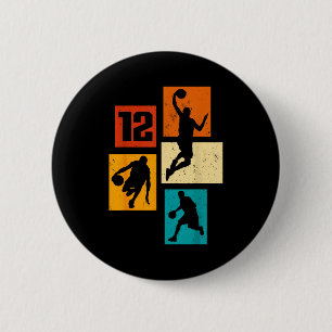 Cute Basketball Basketball Years 12 Player Old 12t 6 Cm Round Badge