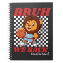 Cute Basketball Lion BRUH WE BACK Back To School