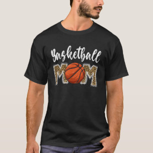 Cute Basketball Mum Leopard Print Mum For Mother s T-Shirt