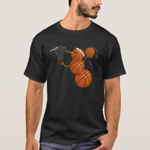 Cute Basketball Snowman Gift Basketball Christmas T-Shirt