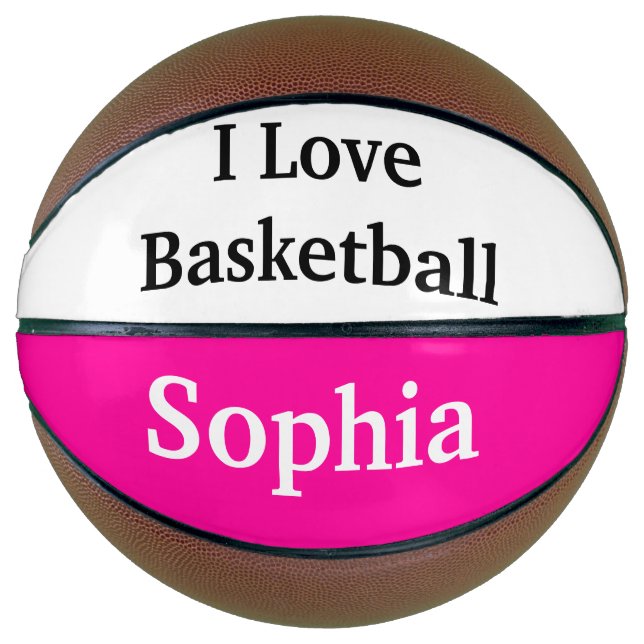 Cute Basketball Sports I Love Basketball Pink (Front)