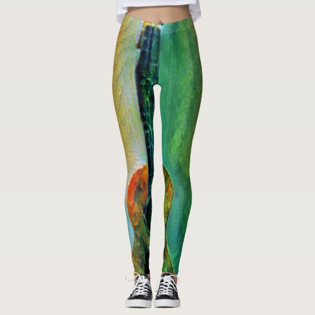 Cute Bass Guitar Leggings (Front)