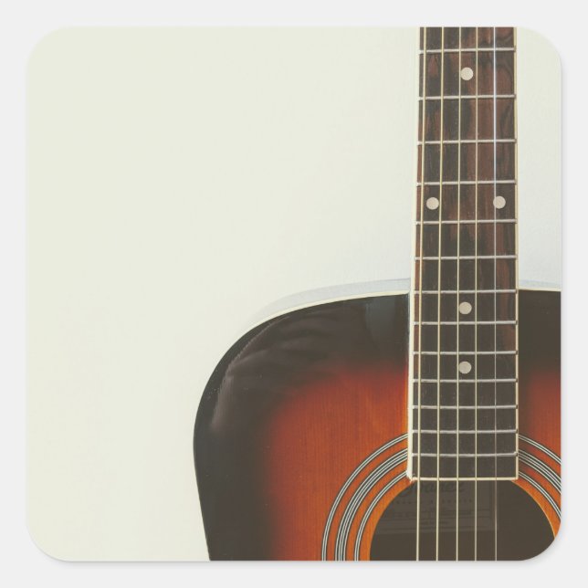 Cute Bass Guitar Square Sticker (Front)