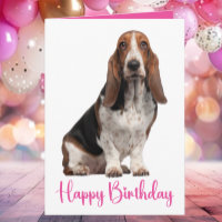 Cute Basset Hound Birthday Pink Dog Mum