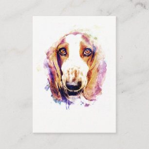 Cute Basset Hound Dog Head Face Puppy Enclosure Card